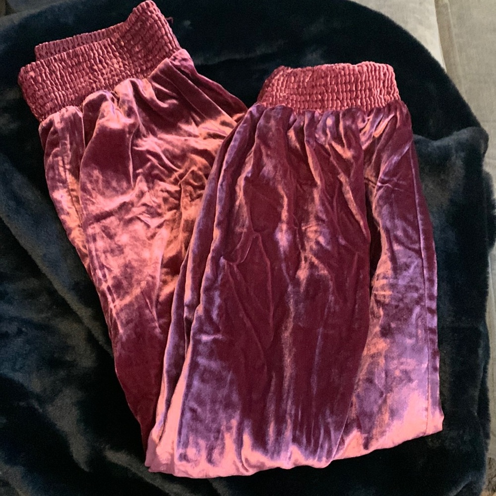 Anthropologie velvet joggers